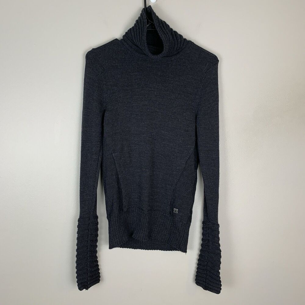 Smartwool Womens S Long Sleeve Black Turtle Neck Merino Wool Base Layer Black